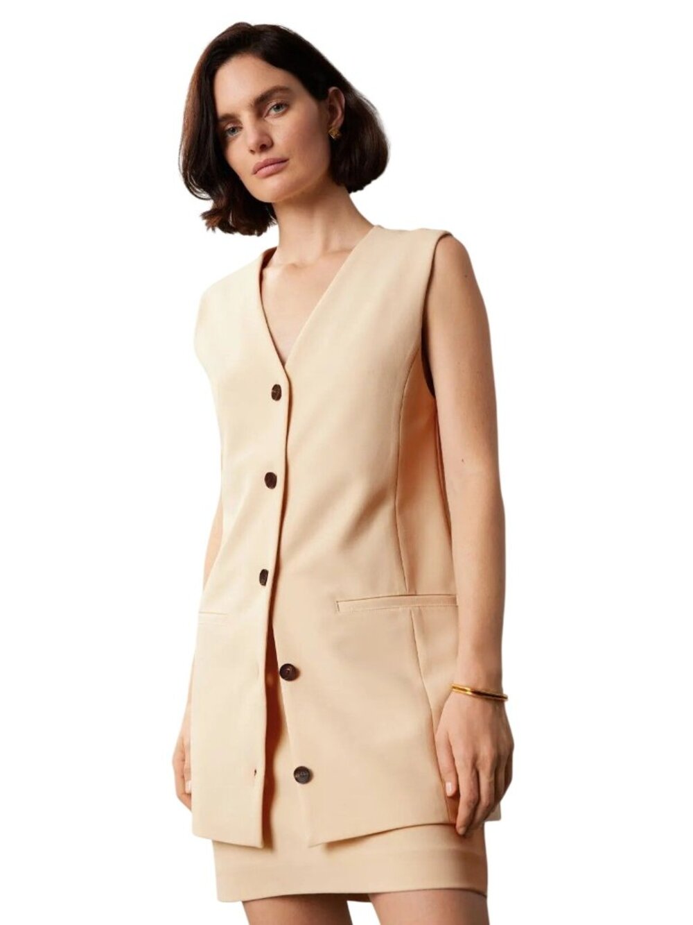 By Malene Birger Francinne Vest in Cream 42 Womens Sleeveless